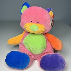 Vintage 2005 Ty Love to Baby Cat Plush 9” Kitty Color Block With Tags